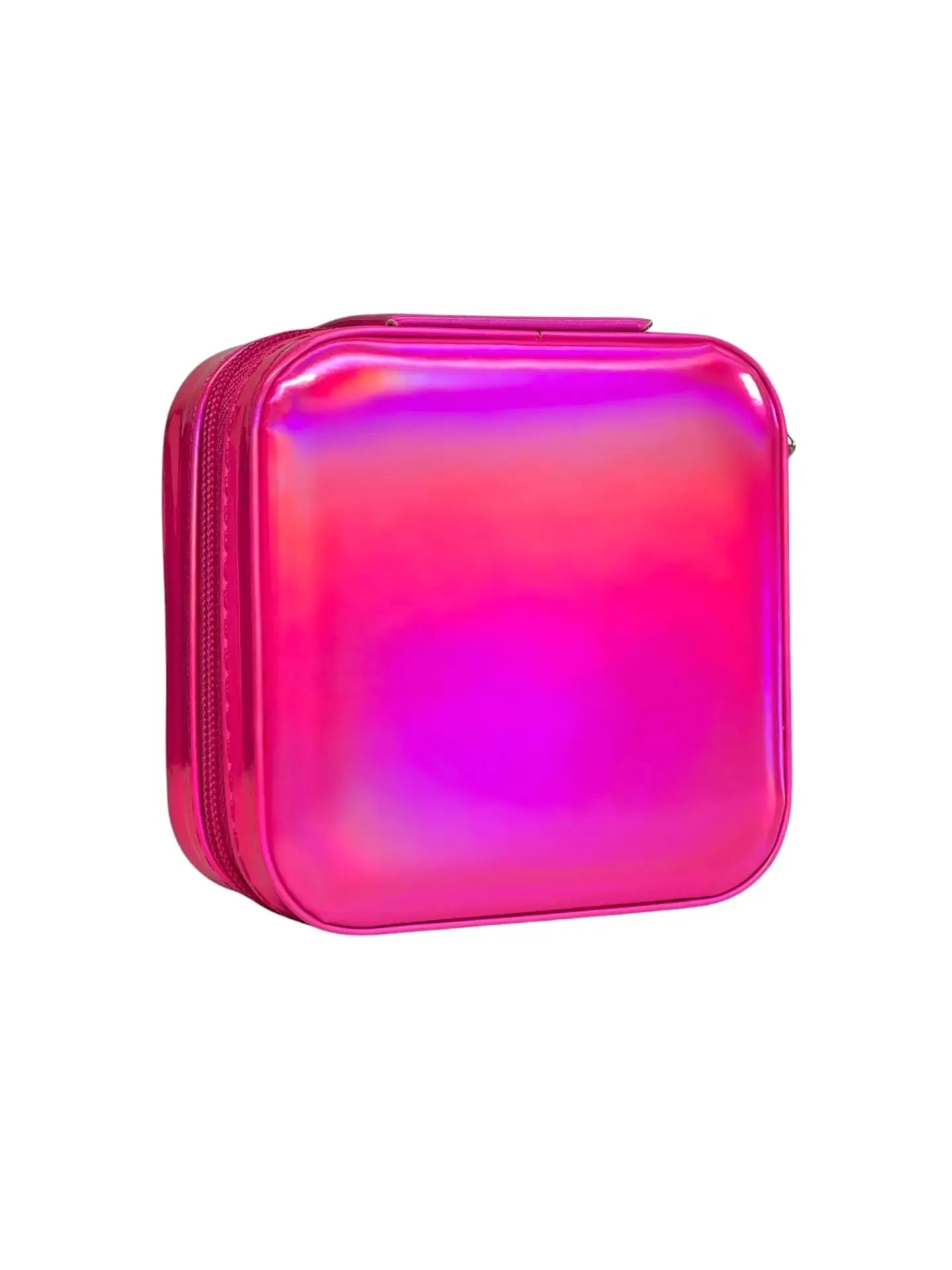 Schmuckkästchen Glossy Pink aus PU Leder als Organizer für Halsketten Ohrringe und Ringen von Lymaja Jewelry 