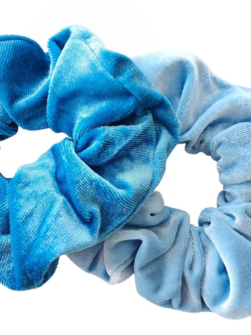 Samt Scrunchie in Aqua Blau weicher Haargummi von LYMAJA