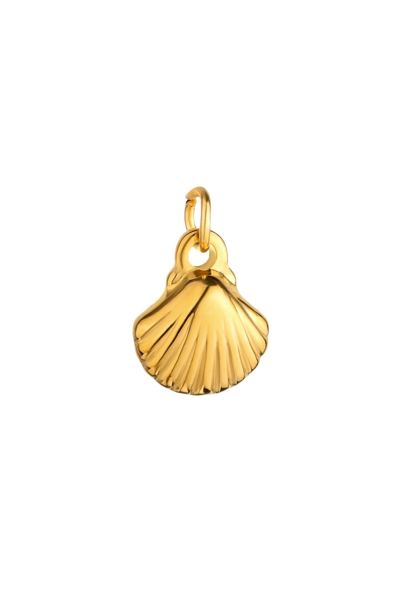 Goldener Muschel Charm aus Edelstahl mit 18K Vergoldung