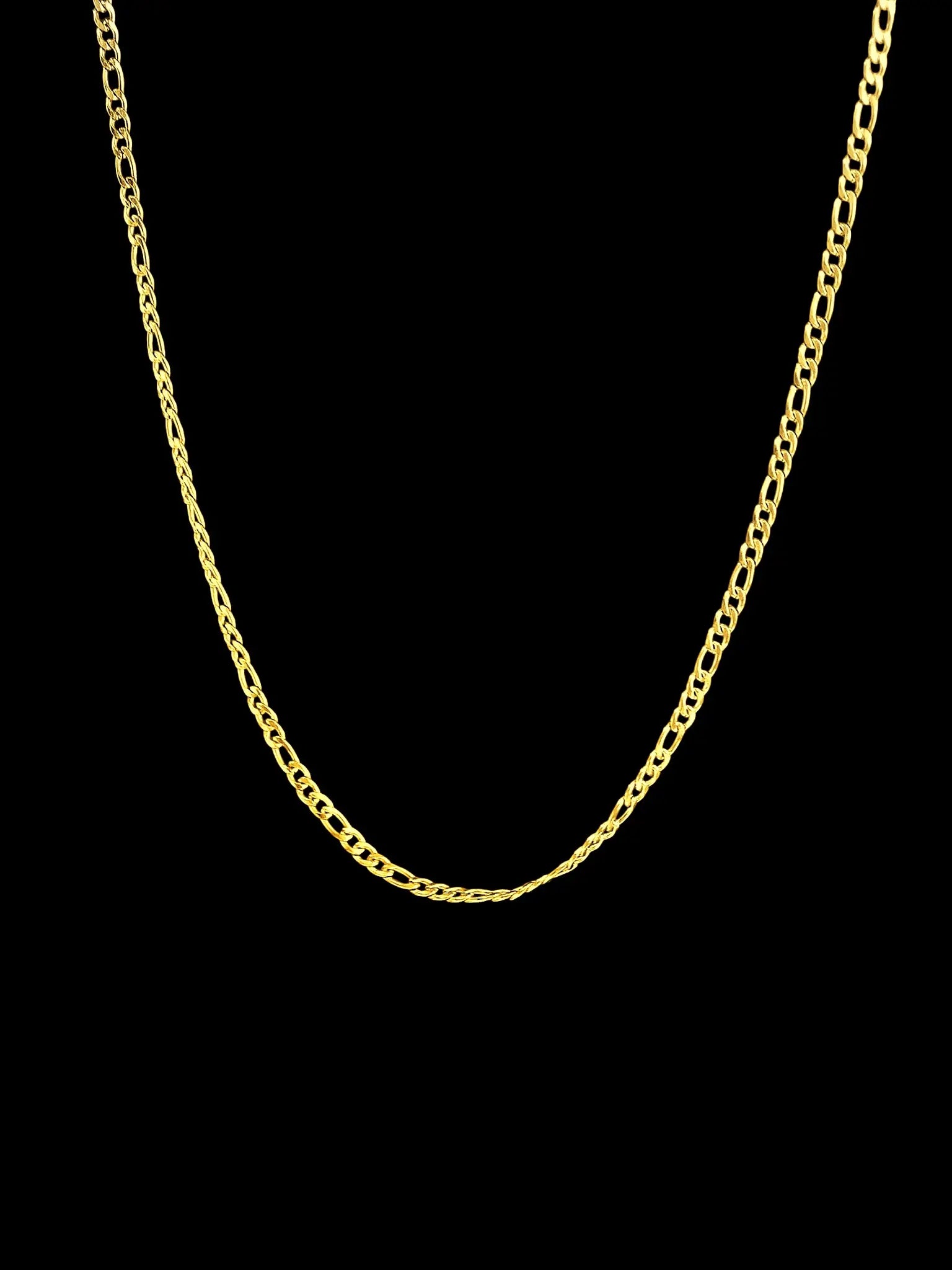Slim Figaro Chain Herren – 3 mm Figaro Halskette aus 316L Edelstahl in gold - LYMAJA 