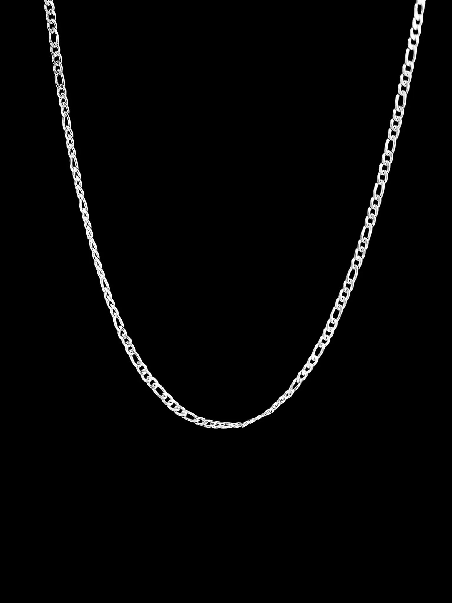 Slim Figaro Chain Herren – 3 mm Figaro Halskette aus 316L Edelstahl in silber - LYMAJA 