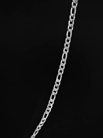 Slim Figaro Letter Chain – 3mm Halskette aus Edelstahl mit 10mm Letter Charm A–Z in Silber -LYMAJA