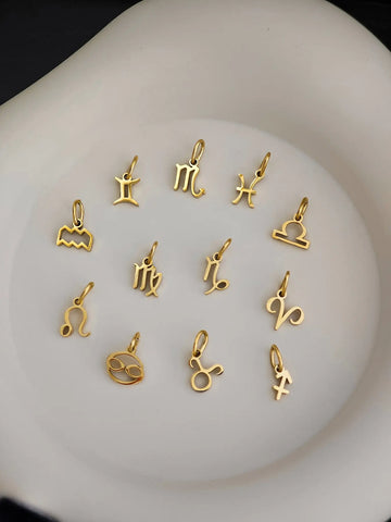 Sternzeichen Charm Halsketten Anhänger in gold aus Edelstahl von Lymaja Jewelry