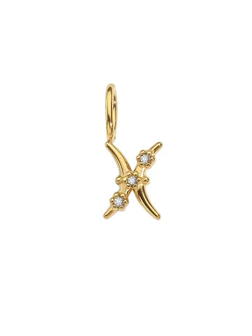 Fische Sternzeichen Zirkon Charm – 18K vergoldeter 9 mm Edelstahl-Anhänger mit funkelnden Zirkonsteinen - LYMAJA