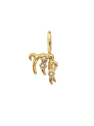 Jungfrau Sternzeichen Zirkon Charm – 18K vergoldeter 9 mm Edelstahl-Anhänger mit funkelnden Zirkonsteinen - LYMAJA