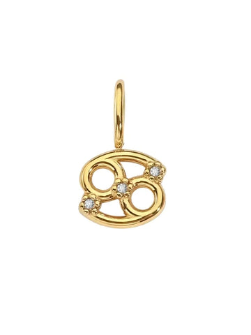 Krebs Sternzeichen Zirkon Charm – 18K vergoldeter 9 mm Edelstahl-Anhänger mit funkelnden Zirkonsteinen - LYMAJA