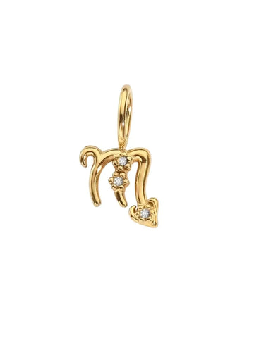 Skorpion Sternzeichen Zirkon Charm – 18K vergoldeter 9 mm Edelstahl-Anhänger mit funkelnden Zirkonsteinen - LYMAJA