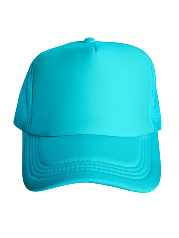 Hellblaue Trucker Cap für Frauen als klassische Baseball Cap mit gebogenem Schirm
