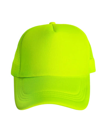 Neon gelbe Trucker Cap für Frauen als klassische Baseball Cap mit gebogenem Schirm