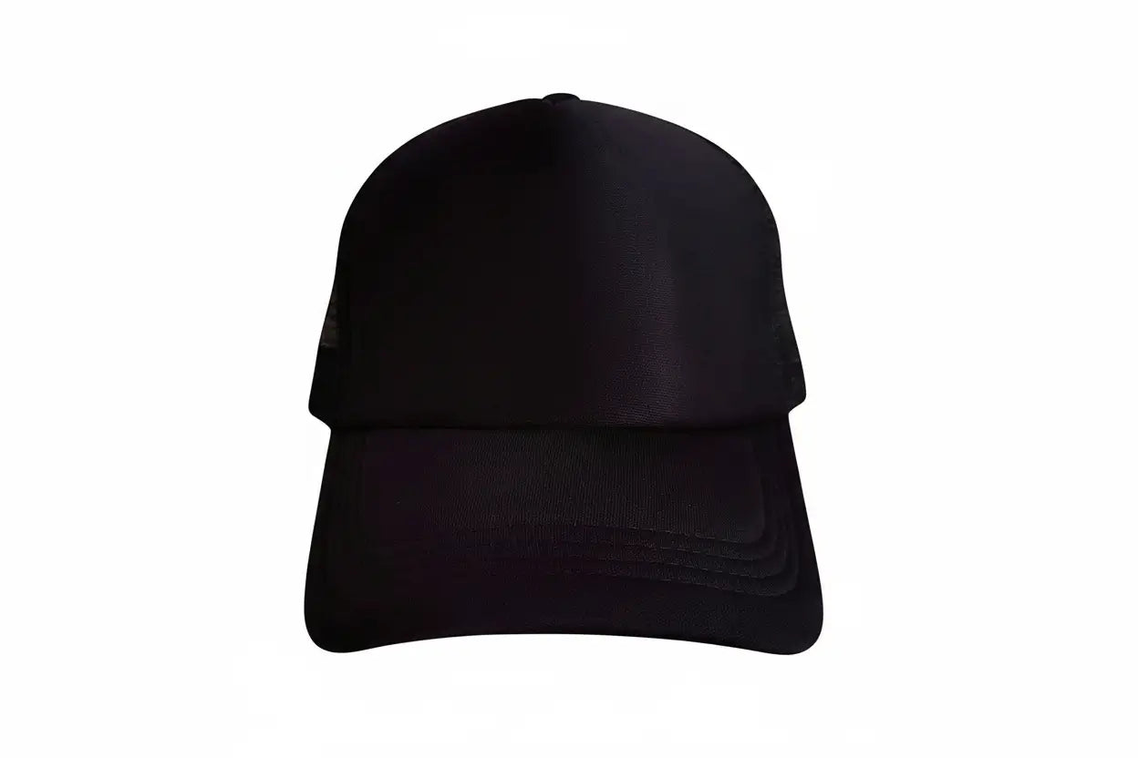 Schwarze Trucker Cap für Frauen als klassische Baseball Cap mit gebogenem Schirm
