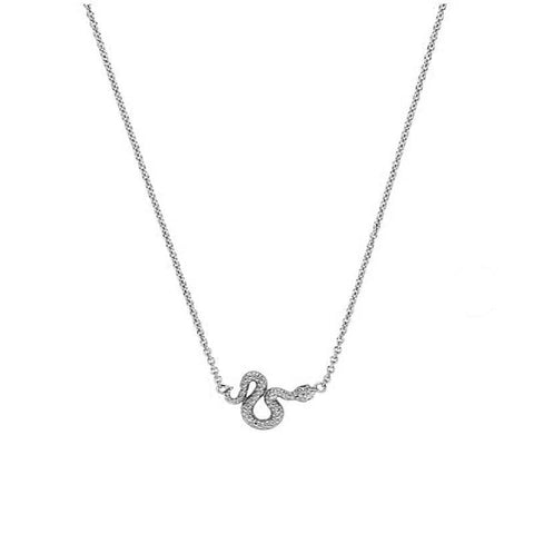 Filigrane goldene Snake Halskette aus  Edelstahl von LYMAJA mit einer geschmeidigen Schlangenkette und einem 18mm Anhänger.